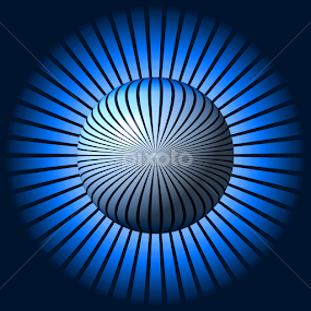 Blue Star Globe by Henrik Lehnerer - Illustration Abstract & Patterns