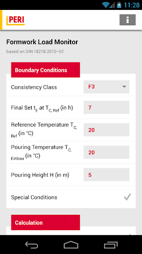 PERI Formwork Load Calculator