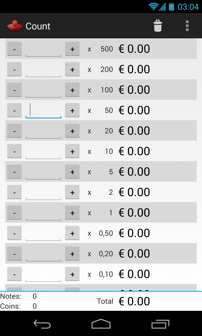 Android application Euro Count Donate screenshort