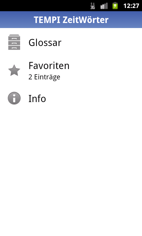 Android application ZeitWörter Plus screenshort