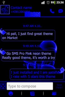 How to mod Blue neon theme GO SMS Pro patch 1.09 apk for android