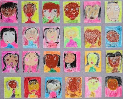 Artwork from children at the multicultural Bialik-Rogozin School in Tel Aviv. The school enrolls about  725 students, chiefly children of immigrants and migrant workers. The kids, ages 5 to 16, hail from 29 countries, including 33 who escaped killings in Darfur. 