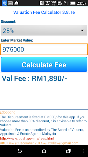 MVS Valuation Fee Calculator