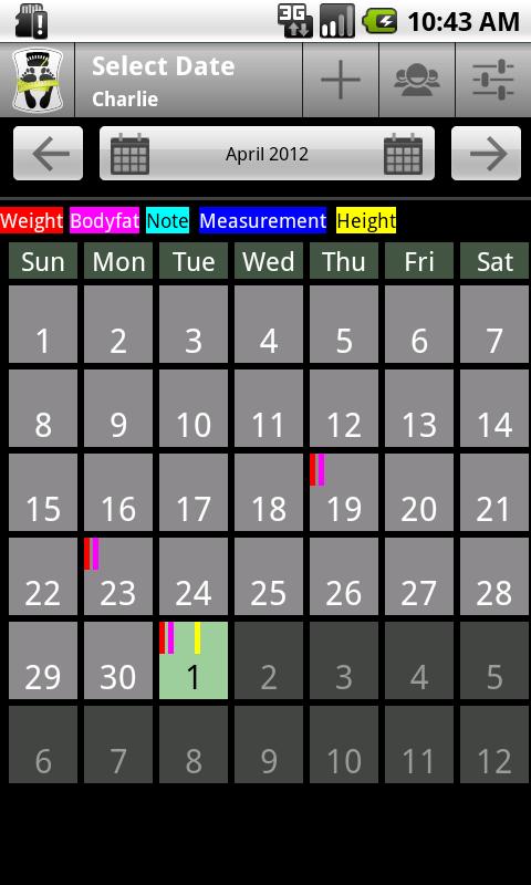Body &amp; Weight Monitor Screen 1