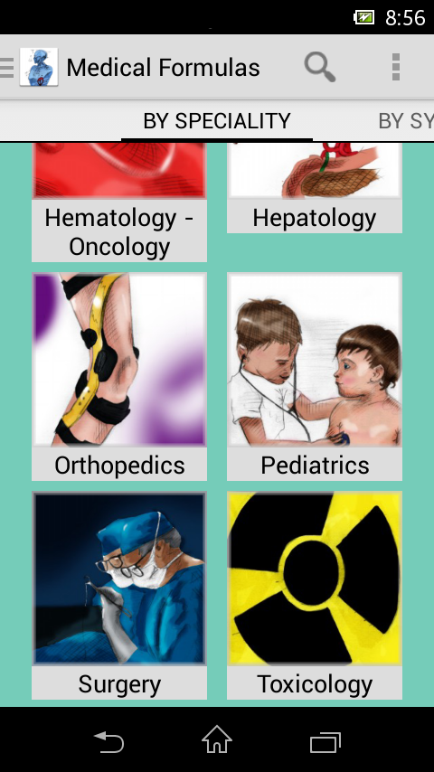 Android application Medical Formulas screenshort