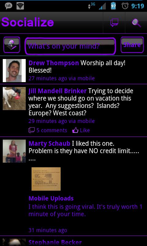 Purple Socialize for Facebook Screen 2