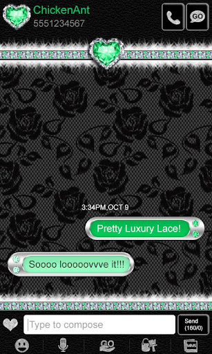免費下載個人化APP|Green Luxury Lace Theme Go SMS app開箱文|APP開箱王