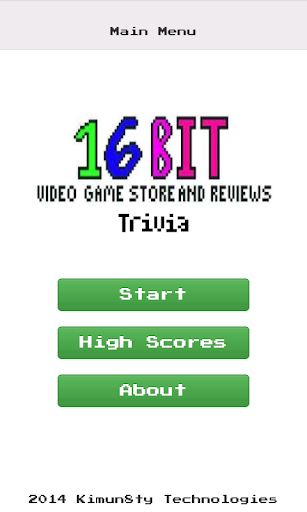 16 Bit Video Game Store Trivia