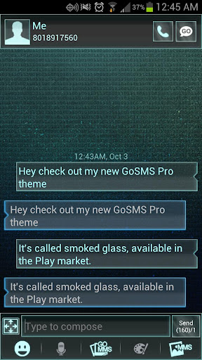 Smoked Glass GO SMS Pro Theme