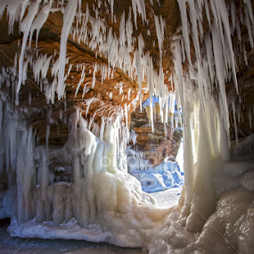 Sea Cave Ice by Larry Kaasa - Landscapes Caves & Formations