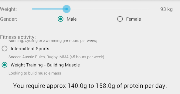 Download Protein calculator APK for Android