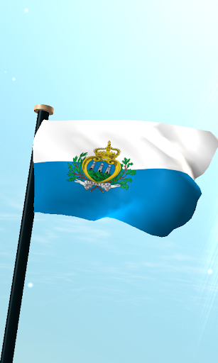 San Marino Flag 3D Wallpaper