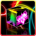 Neon light cube live wallpaper logo