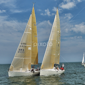 Regata em Santos by Edson Leguth - Transportation Boats