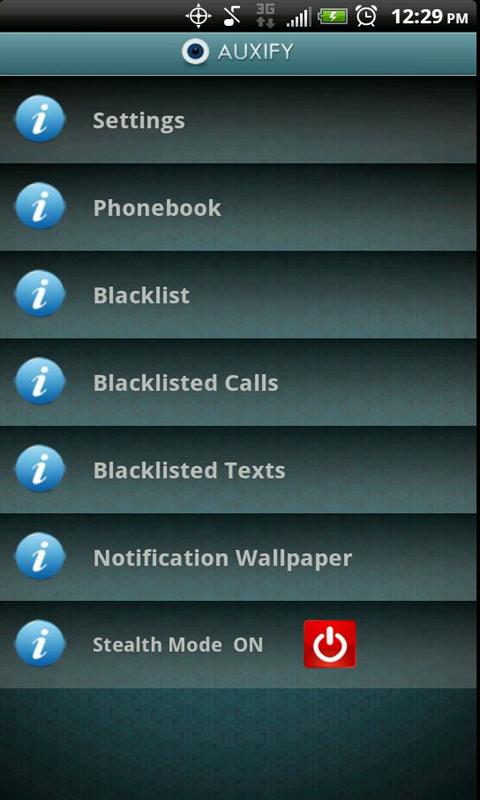 Android application Auxify Call Blocker SMS Eraser screenshort