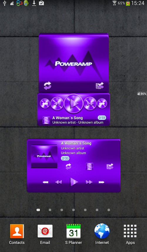 Android application Poweramp  widget PURPLE METAL screenshort
