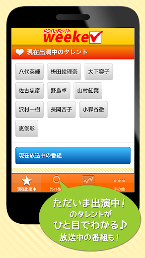 「タレントweeker」タレント 芸能人のテレビ番組出演情報