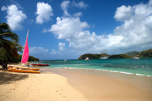 During your Royal Clipper shore stop in Antigua, take advantage of Star Clippers' complimentary water sports program. 