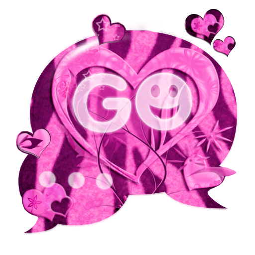 GO短信粉紅色的主題心臟斑馬 GOSMS Pink Them 個人化 App LOGO-APP開箱王