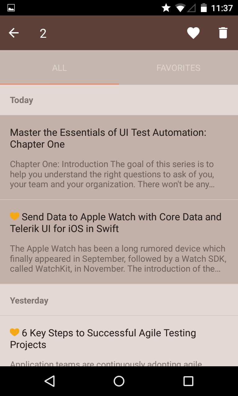 Telerik Examples Screen 1