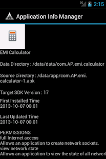 Application Info Manager - náhled