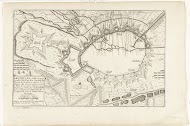 Plattegrond van het bombardement van Brussel door de Fransen (onderste helft), 1695