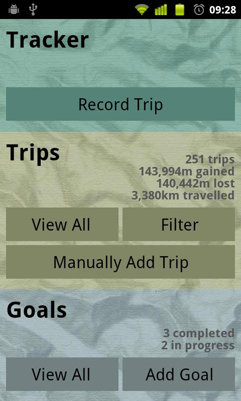 Android application Snail Trail GPS Sports Tracker screenshort