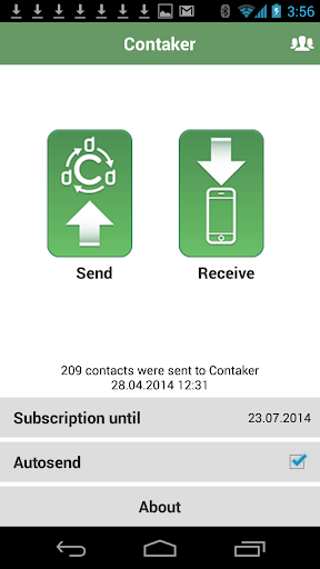 Contaker – contacts backup