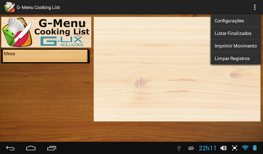 G-Menu Cooking List