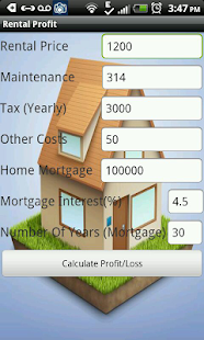 Rental Profit Loss Calculator Screenshots 0