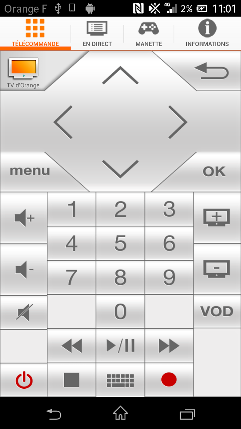 TVcommande dOrange Screen 1