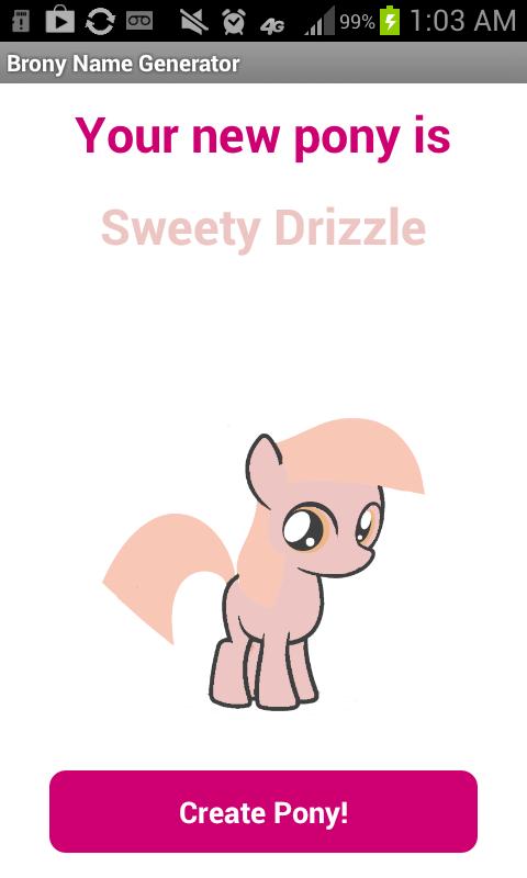 Brony Name Generator Screen 2