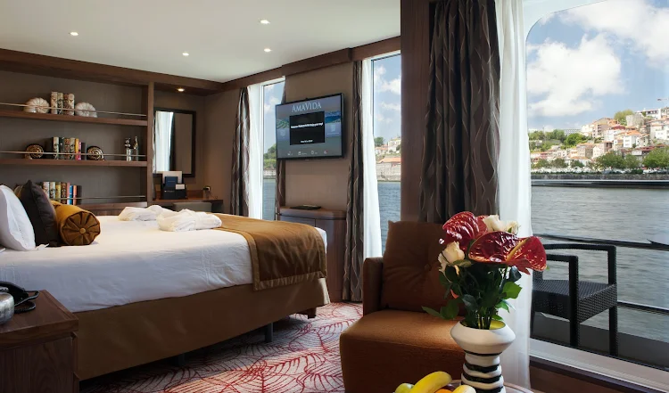 Wake up in your suite to scenic views of Portugal. The 106-passenger AmaVida features balconies in the majority of its staterooms, which range up to 323 square feet.
