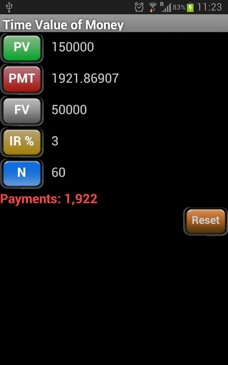 TVM Calculator Screen 3