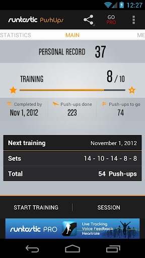 Runtastic Push-Ups Workout