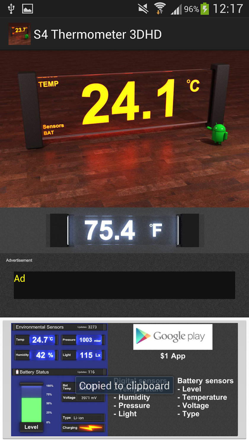 S4 Thermometer 3DHD Screen 2