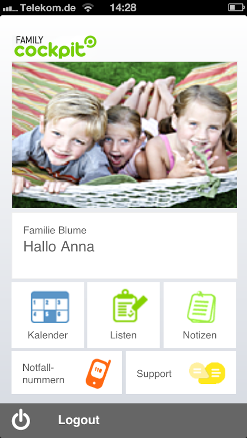 Android application FamilyCockpit screenshort