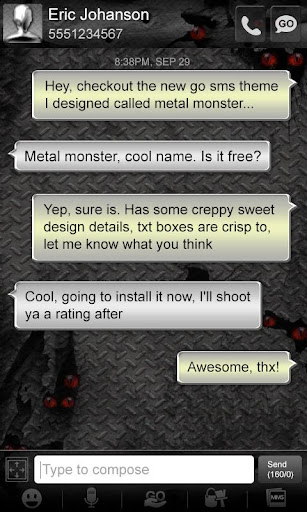 【免費個人化App】Metal Monster Go SMS Pro Theme-APP點子