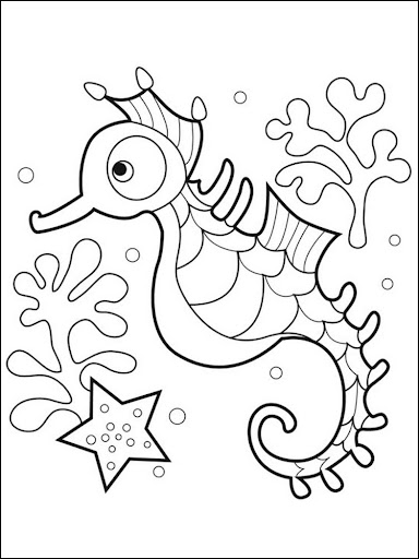 Coloring Book Cute Sea Animals