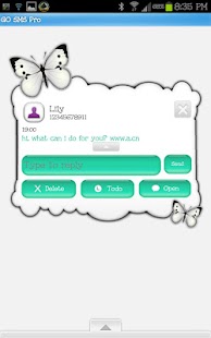 Free GO SMS - Mint Butterfly Sky APK