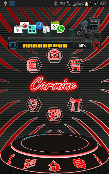 Next Launcher Carmine 3D Theme v1.0