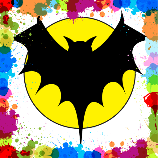 Coloring book :: Bat m Knight LOGO-APP點子