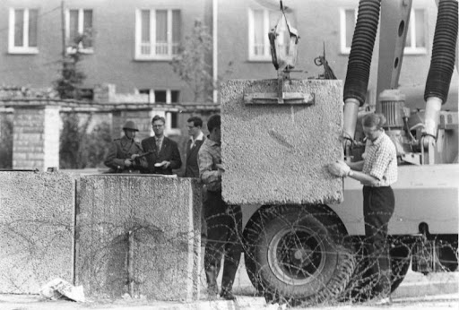 Construction of the Berlin Wall.