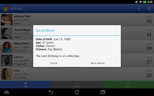 Birthdays for Android Screenshots 4