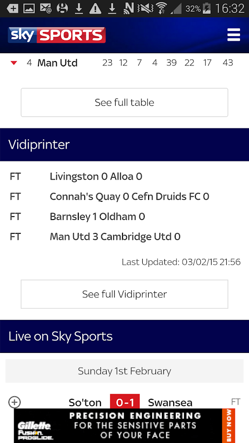 Sky Sports Live Football SC Android Apps on Google Play