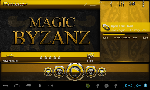 Byzanz Poweramp skin theme - screenshot thumbnail