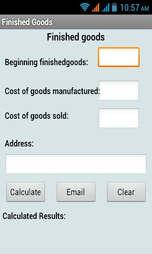 Finished Goods Calculator