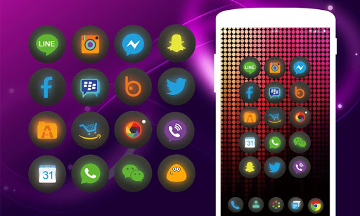 Neon Theme - Icon pack HD