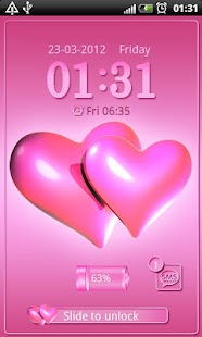 Free Download Hearts pink Go Locker theme APK for Android