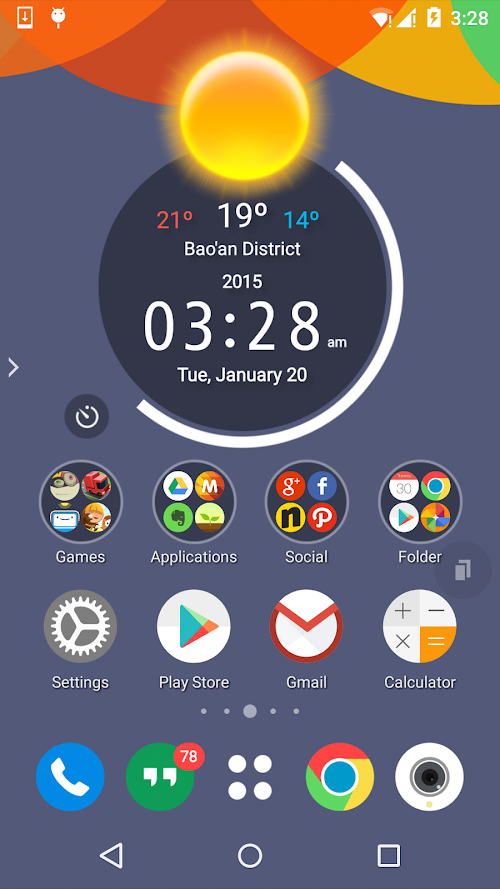 Android application TSF Shell Colorful Theme screenshort